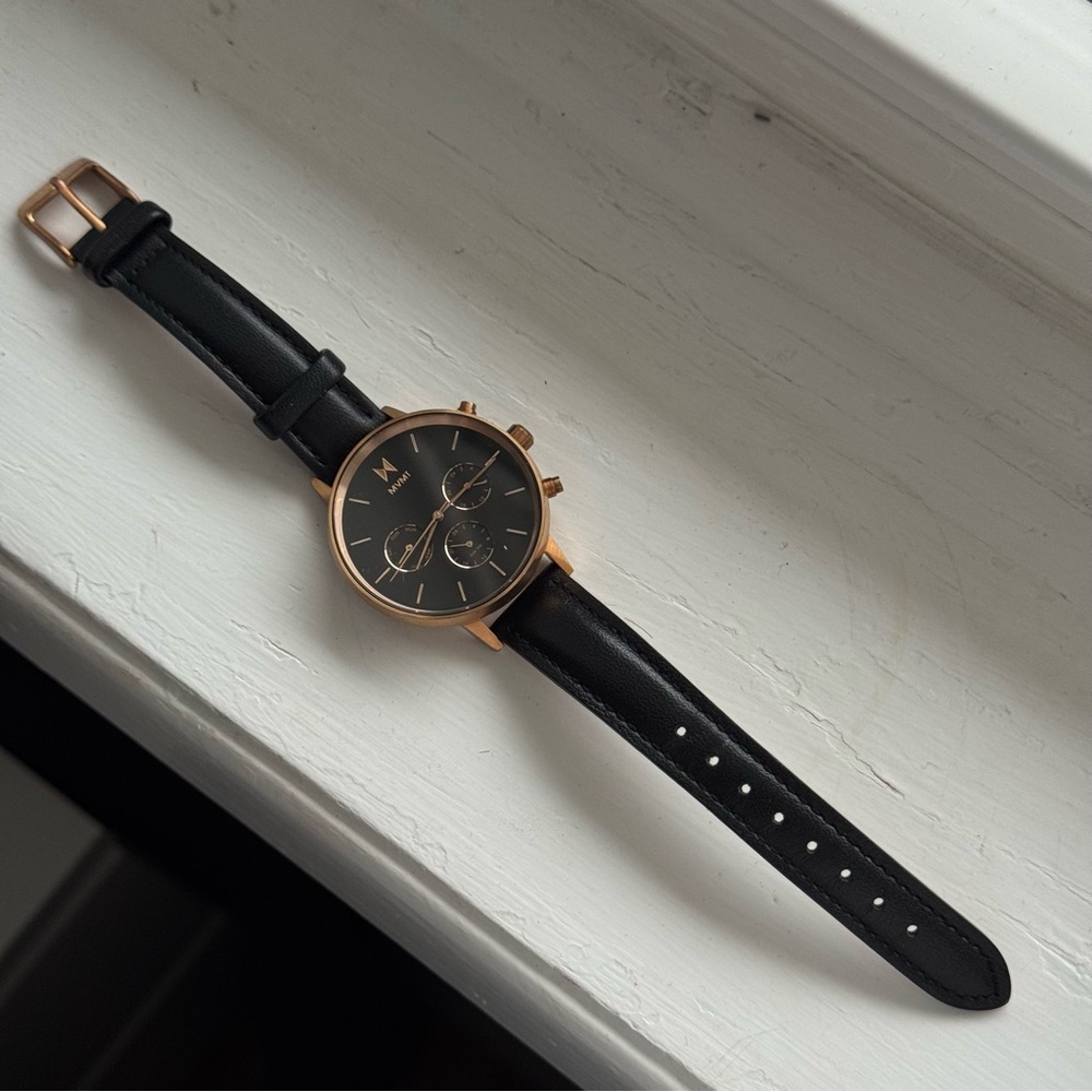 MVMT Elegant Black and Gold Watch NWOT
